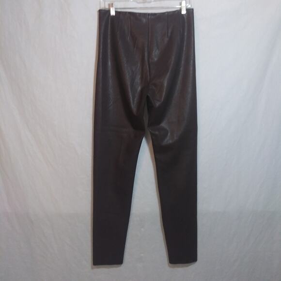 Tractr Maroon Brown Faux Leather Leggings Fall Classic Size 8/29 - Picture 5 of 8